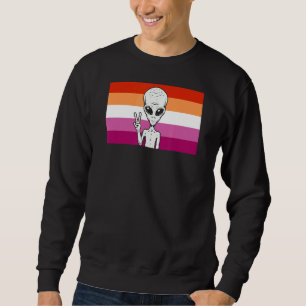 Sudadera Signo de paz de Alien Head Ufo Gaylien Lesbian Org