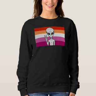 Sudadera Signo de paz de Alien Head Ufo Gaylien Lesbian Org