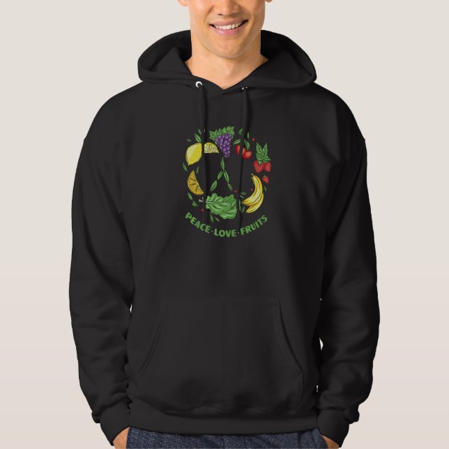 Sudadera Signo de paz de amor vegetariano Veggie Vega (Anverso)