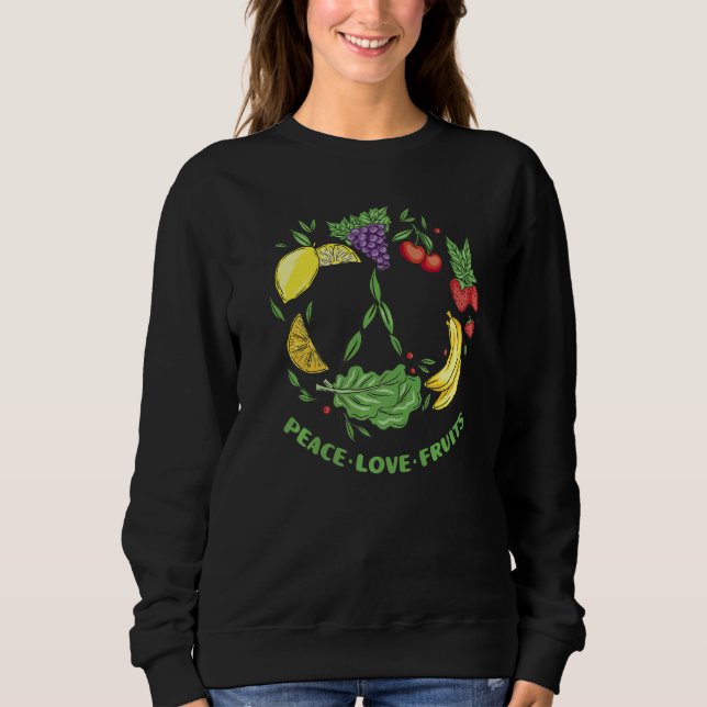Sudadera Signo de paz de amor vegetariano Veggie Vega (Anverso)