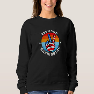 Sudadera Signo de paz de bandera estadounidense mano Redmon