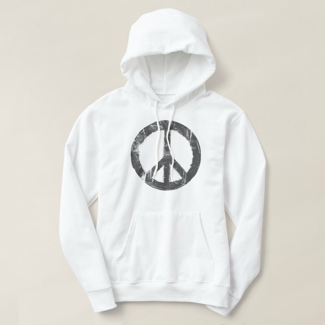 Sudadera Signo de paz de diseño con alteraciones retro vint (Diseño del anverso)