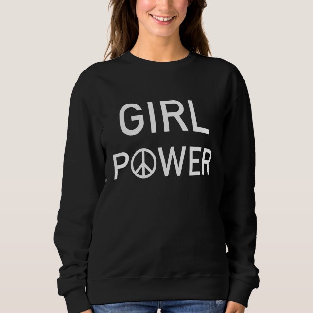 Sudadera Signo de paz de poder Chica lindo Empoderamiento f (Anverso)