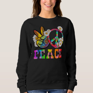Sudadera Signo de paz de tinte floral Lgbt Orgullo bisexual