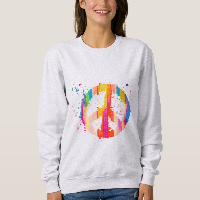 Sudadera Signo de paz de tinte hippie símbolo del festival  (Anverso)