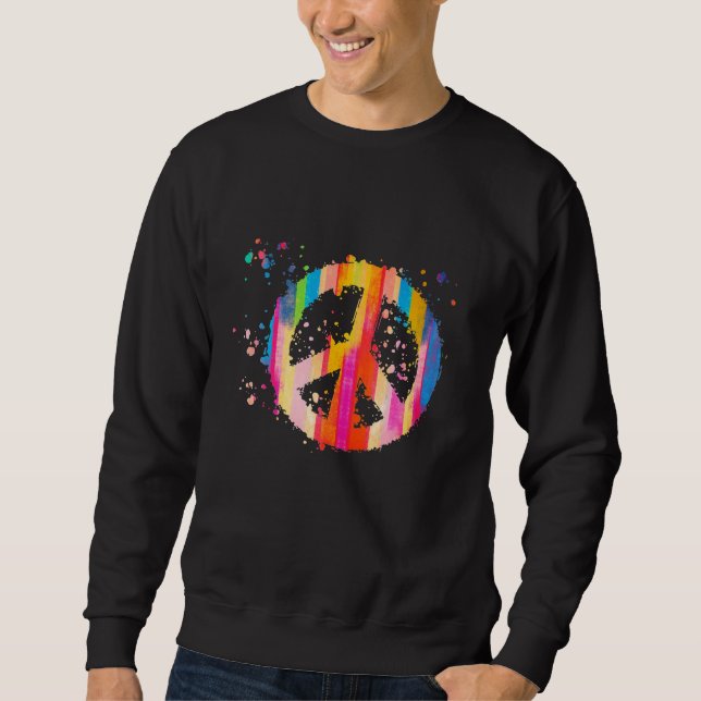 Sudadera Signo de paz de tinte hippie símbolo del festival  (Anverso)
