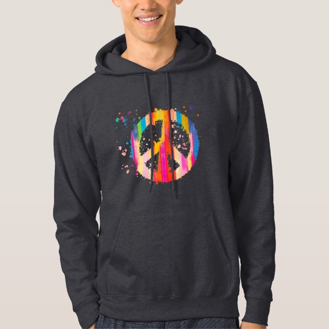 Sudadera Signo de paz de tinte hippie símbolo del festival  (Anverso)