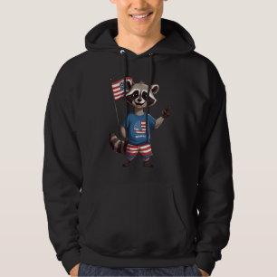 Sudadera Signo de paz del mapache retro vintage hippie de l