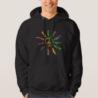 Signo de paz étnica dibujado a mano hippie bohemio