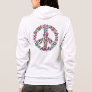 Sudadera Signo de paz floral de nombre personalizado