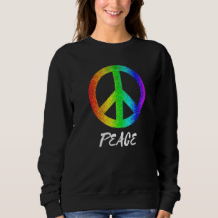 Sudadera Signo de paz groovy símbolo de paz colorido de los
