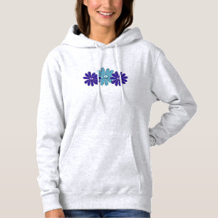 Sudadera Signo de paz hippie flor poder Aqua Purple