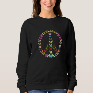 Sudadera Signo de paz mariposa colorida Hippie Retro 60's 7