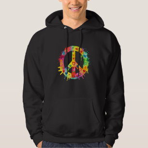 Sudadera Signo de Paz Mundo Amor Flores Vibraciones Hippie