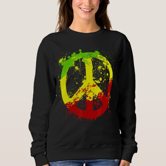 Sudadera Signo de paz Reggae Ragga Rasta Freedome (Anverso)