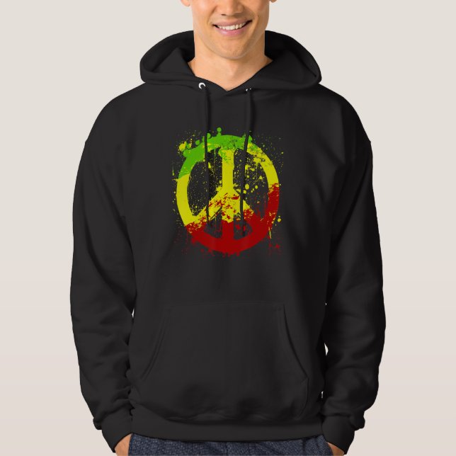 Sudadera Signo de paz Reggae Ragga Rasta Freedome (Anverso)