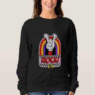 Sudadera Signo de paz rock arcoiris en embrollo violento
