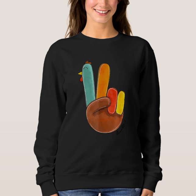 Sudadera Signo de paz Turquía da mano a hippie de acción de (Anverso)