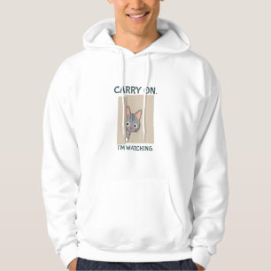 Sudadera Sigue adelante, estoy viendo gato gris