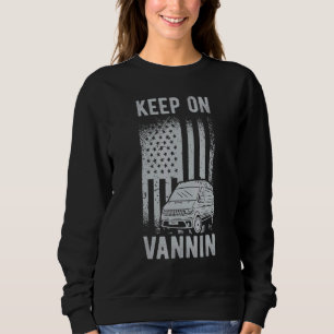 Sudadera Sigue Vannin - Vida en Furgoneta con Bandera de EE