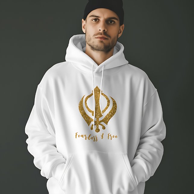 Sudadera Sikh Khanda "Sin miedo y libre" (Subido por el creador)