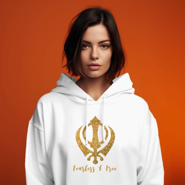 Sudadera Sikh Khanda "Sin miedo y libre" (Subido por el creador)