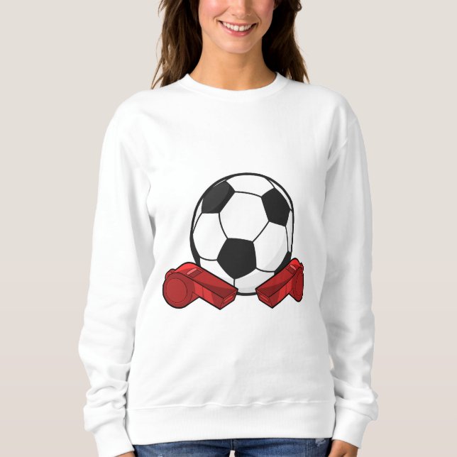 Sudadera Silbato de árbitro y pelota de fútbol (Anverso)