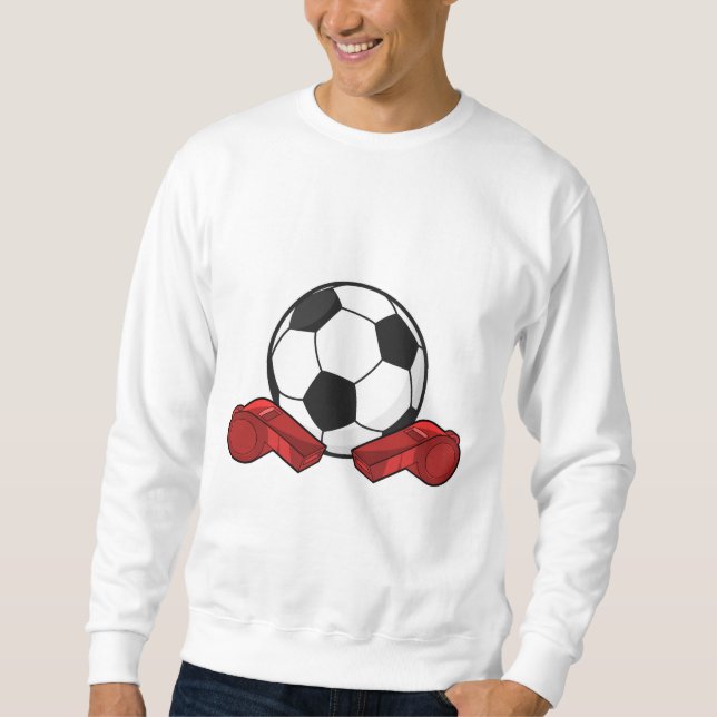 Sudadera Silbato de árbitro y pelota de fútbol (Anverso)