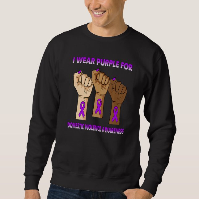 Sudadera Silence Hand I Wear Purple For Domestic Violence A (Anverso)