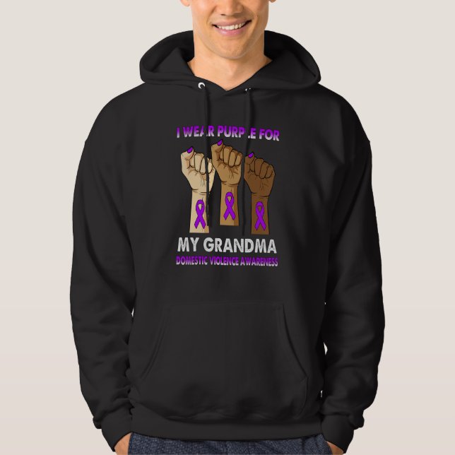 Sudadera Silence Hand I Wear Purple For My Grandma Domestic (Anverso)