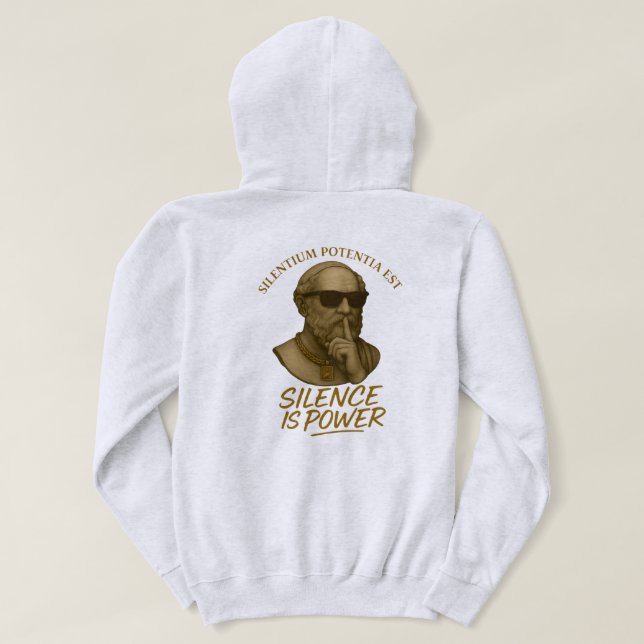 Sudadera Silentium Potentia Est – El Poder de la Fuerza Sil (Reverso del diseño)