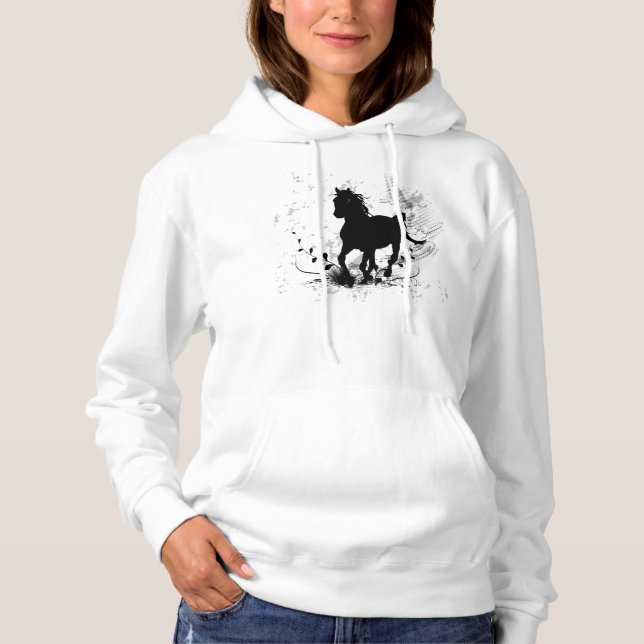 Sudadera Silhouette, caballo negro (Anverso)