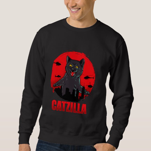Sudadera Silhouette Catzilla- Funny Cats Cartoon Cool Desig (Anverso)