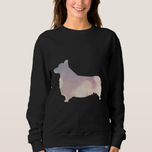Sudadera Silhouette Corgi Con Luces De Lavanda Y Rosa