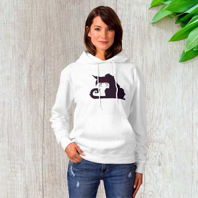 Sudadera Silhouette de gato negro malvado con ojos rojos (Subido por el creador)