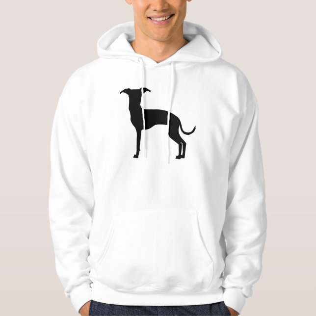 Sudadera Silhouette de Greyhound Italiana Negra (O Su Color (Anverso)