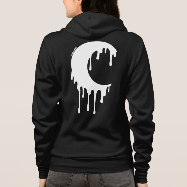 Sudadera Silhouette de la luna de gotho blanca de la bruja (Reverso)