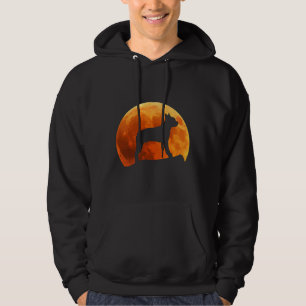 Sudadera Silhouette de Perro Terrier de Boston en la Luna