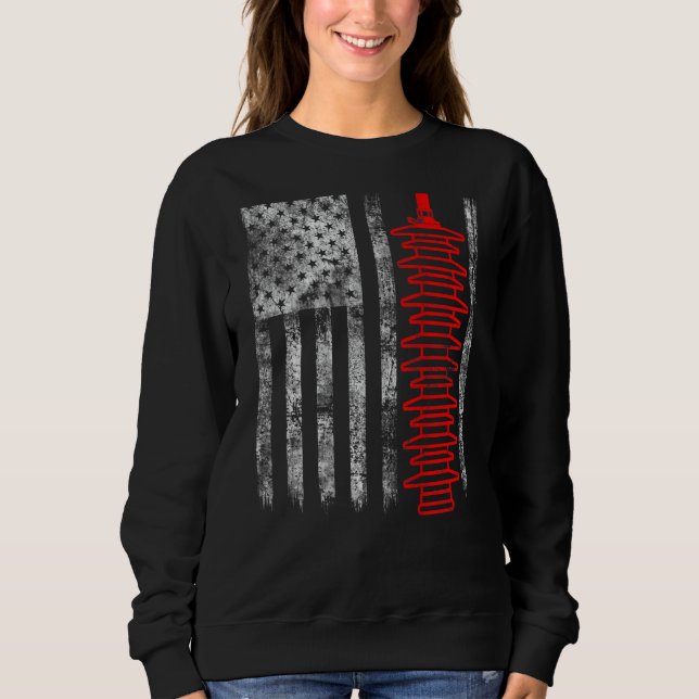 Sudadera Silhouette Lightning Arrester American Flag Linema (Anverso)