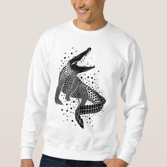 Sudadera Silhouette negra de un cocodrilo (Anverso)