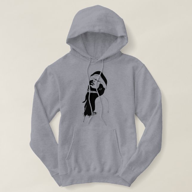 Sudadera Silhouette surreal art hoodie black and white (Diseño del anverso)