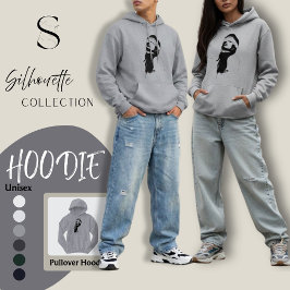 Sudadera Silhouette surreal art hoodie black and white