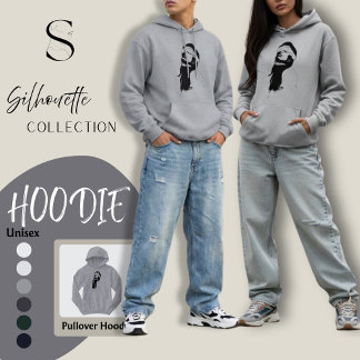 Sudadera Silhouette surreal art hoodie black and white