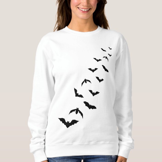 Sudadera Silhouettes de Black Flying Bat Halloween (Anverso)