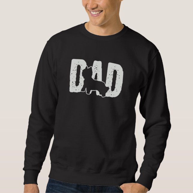 Sudadera silky terrier Dad Father Silhouette Dog (Anverso)