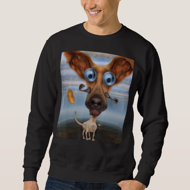 Sudadera Silly dog cute puppy artwork pup doggy portrait hu (Anverso)