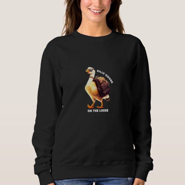 Sudadera Silly Goose On The Loose Cute Bird Boys Girls (Anverso)
