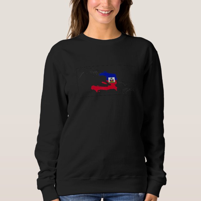 Sudadera Silueta Bandera Haitiana Manos Michelangelo Haití  (Anverso)