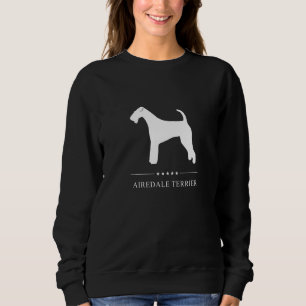 Sudadera Silueta Blanca de Perro Terrier Airedale