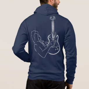 Sudadera Silueta blanca de un guitarrista con una guitarra